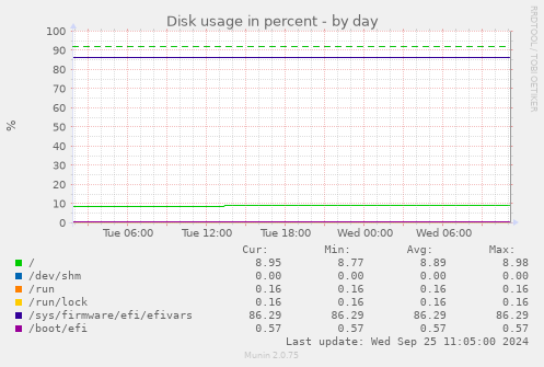 Disk usage in percent